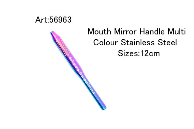 Mouth Mirror Handle Multi Colour Stainless Steel 