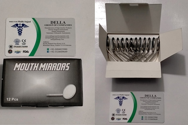 Mouth Mirror Simple Stem 12 Pcs Box