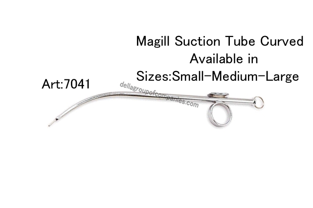 Magill Suction Tube Curved  Available In Size: Small-Medium- Large