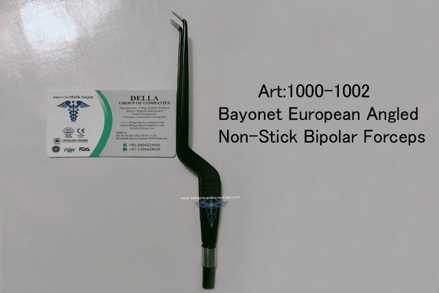 Bayonet European Angled Non-Stick Bipolar Forceps