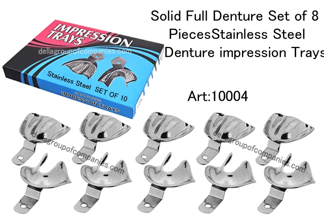 Denture Perforated Set of 10 Pieces Stainless Steel Perforated impression trays