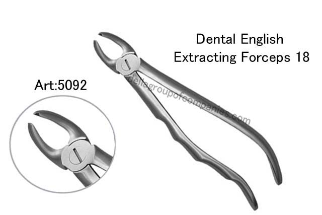 Dental English  Extraction Forceps Gold   Anatomical & finger Handle