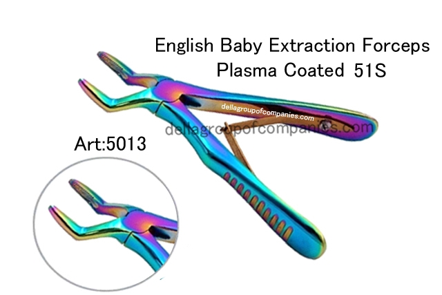 Dental English Baby Extracting Forceps Plasma Color Fig#51S  