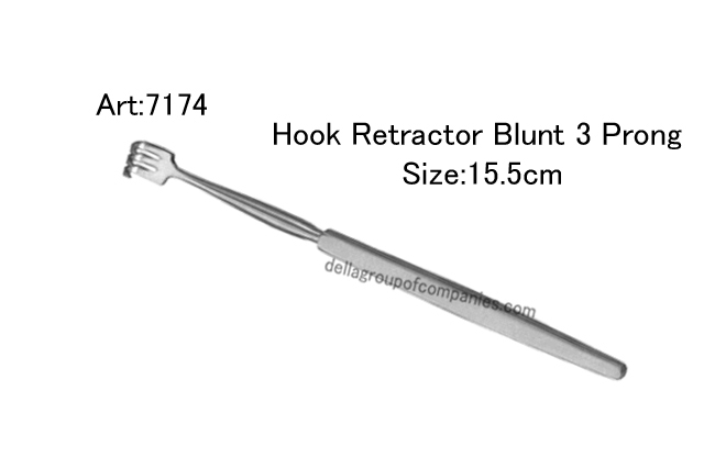 Hook Retractor  Blunt 3 Prong 