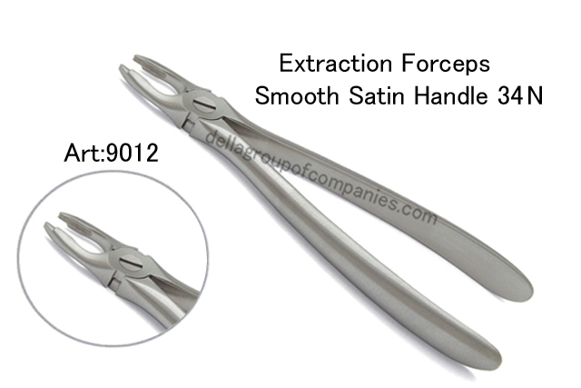 Dental Extracting Forceps Smooth Satin Handle