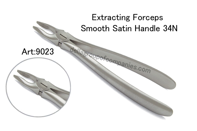 Dental English Extracting Forceps Smooth Satin Handle 34N